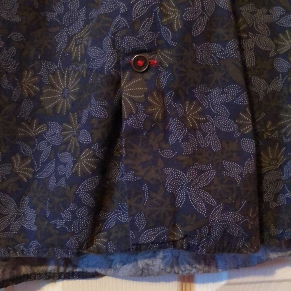 Bruno Blue Floral Print Pocket Long Sleeve Button Down Shirt Mens Large L - Picture 7 of 12